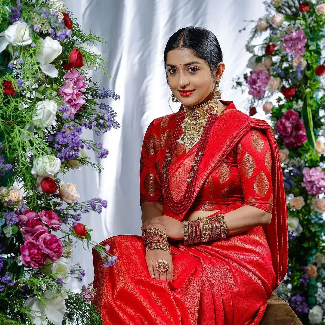 BEAUTIFUL INDIAN ACTRESS MEERA JASMINE IN RED SAREE